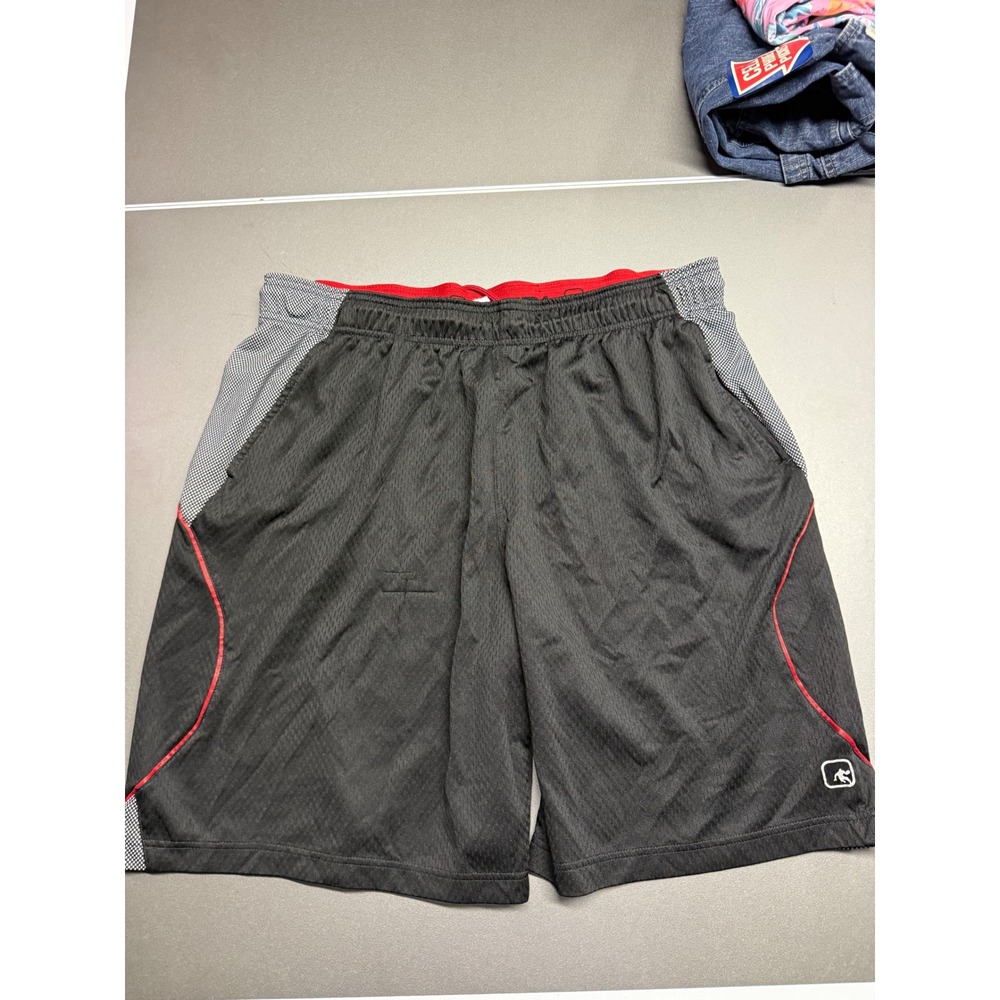 AND1 Mens Basketball Shorts Black Red White Mesh Athletic Gym Pockets 2XL